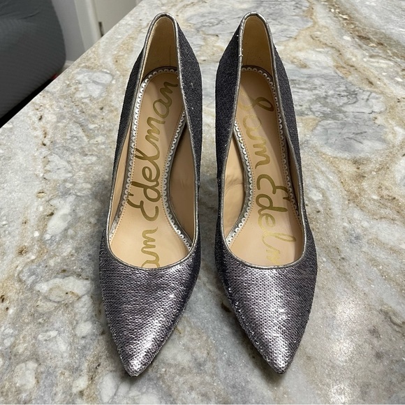 Sam Edelman Women's  Hazel Pointy Toe Metallic Sequin Pumps Shoes Size 8 - Picture 2 of 11